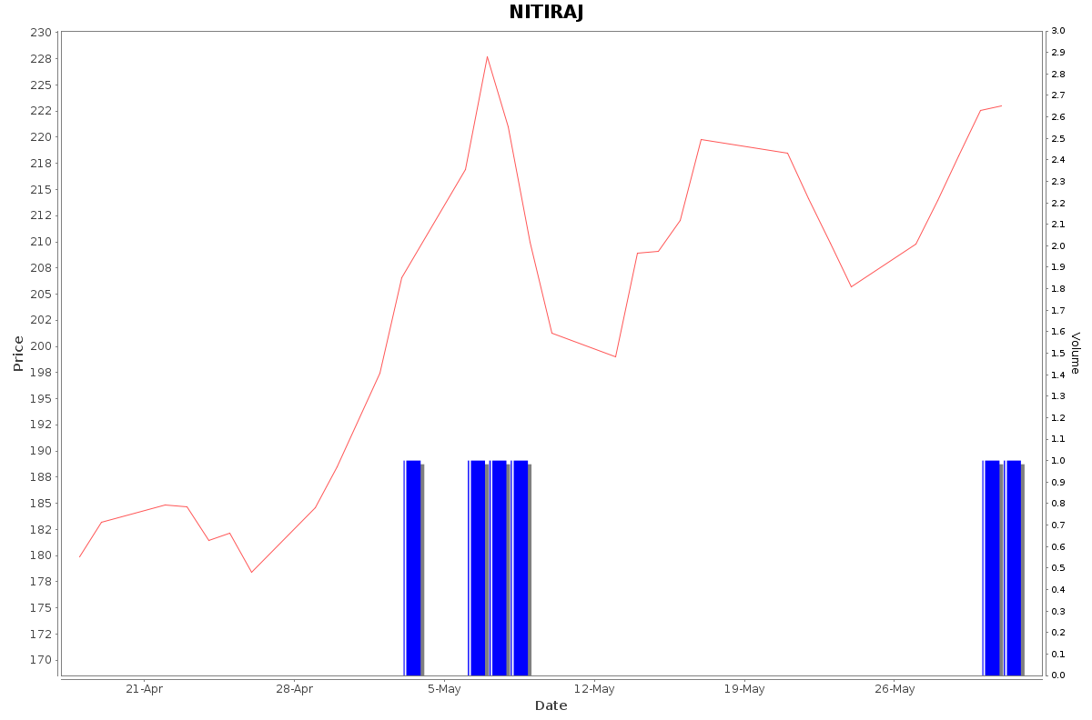 NITIRAJ Daily Price Chart NSE Today